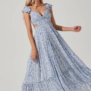 PRIMROSE FLORAL STRAPPY BACK MAXI DRESS